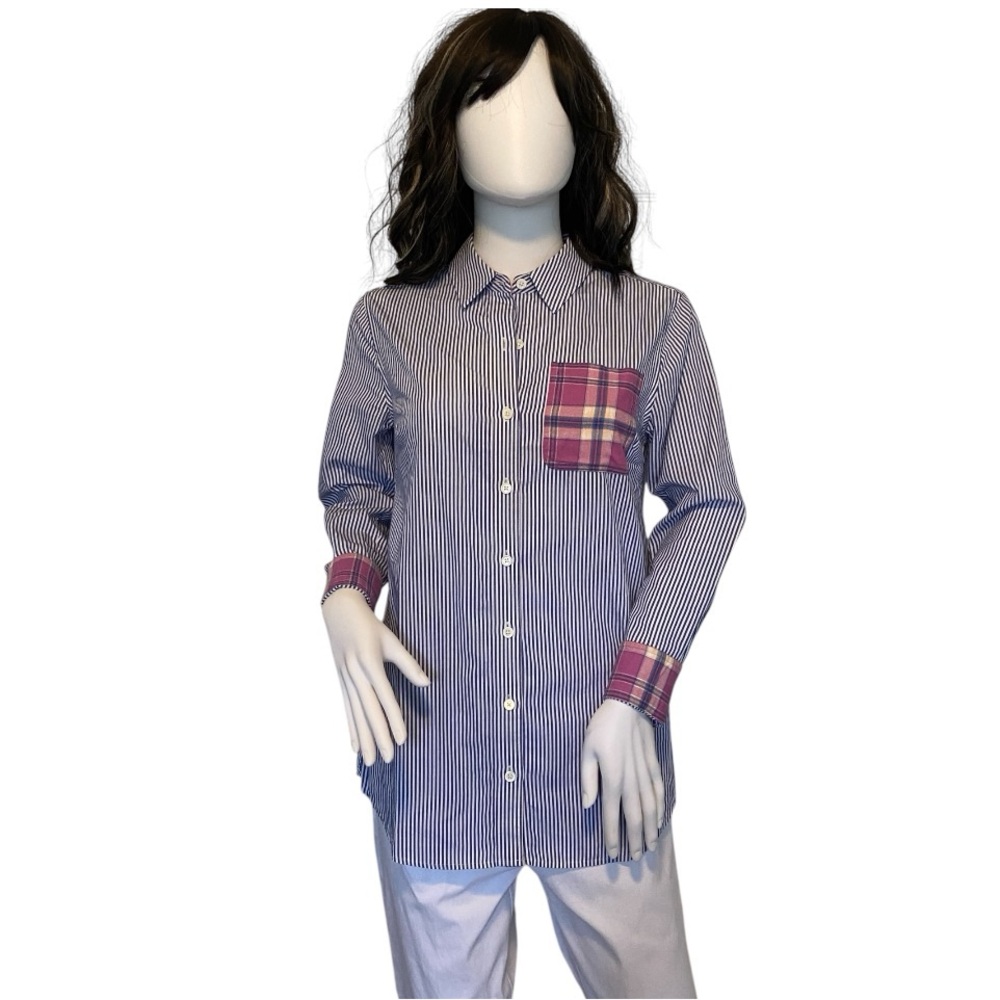 Vineyard Vines Poplin Stripe Combo Pocket Button Up Shirt